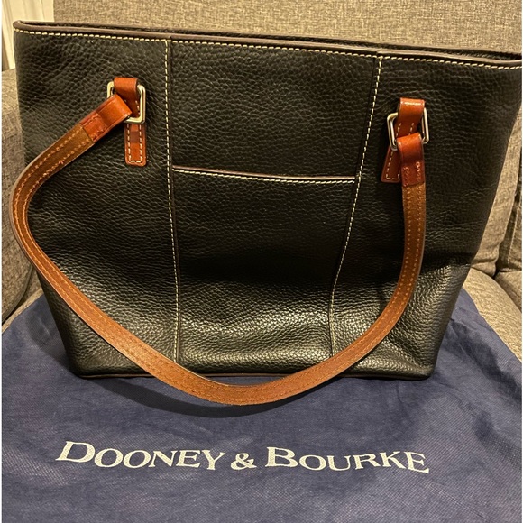 Dooney & Burke black and brown shoulder bag - Picture 2 of 3
